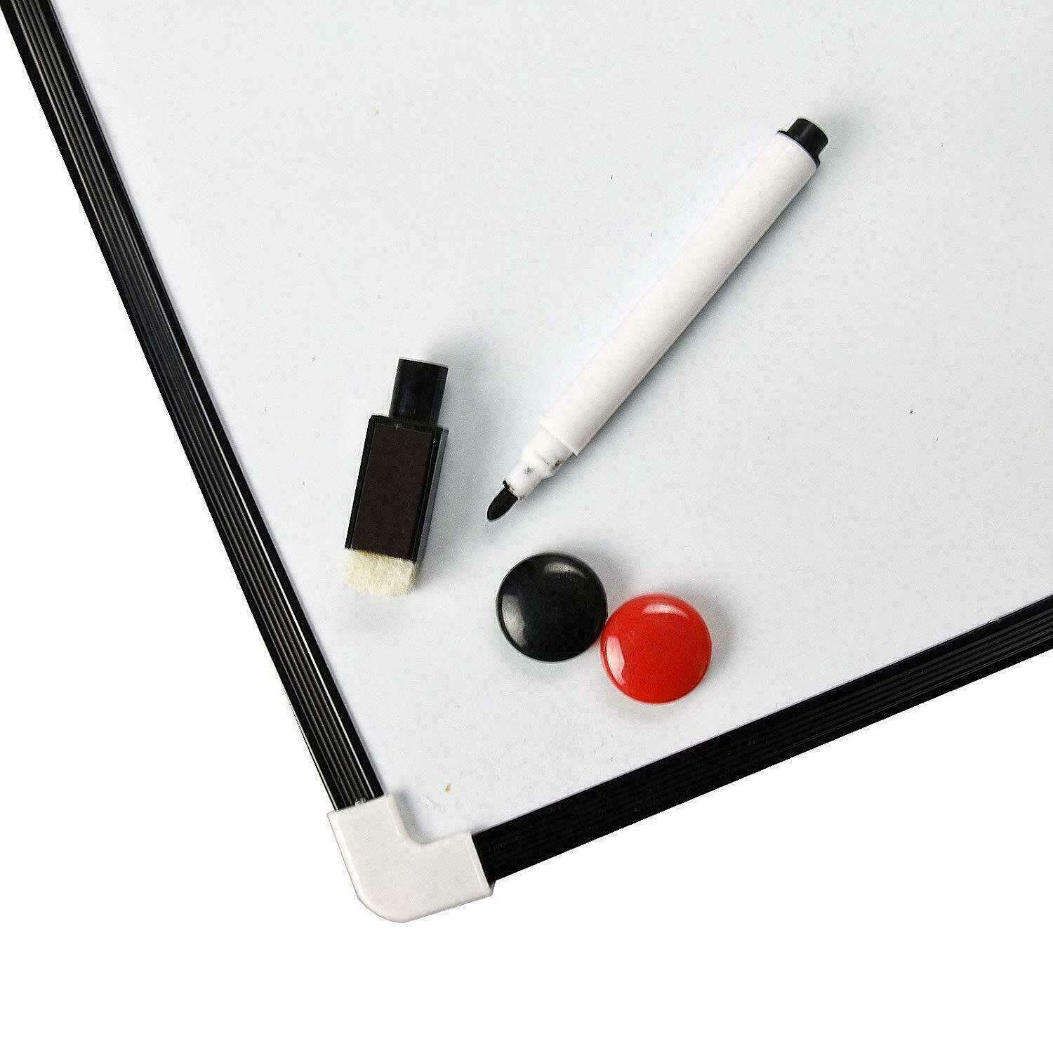 A4 Dry Wipe Magnetic Mini Office Whiteboard Notice Memo White Board Pen & Eraser