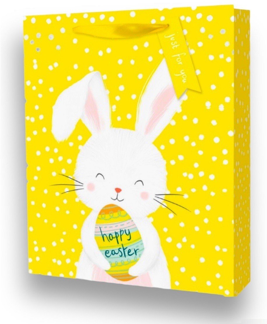3 Pcs Large Easter Bunny Luxury Present Gift Bags Easter Egg Gift Bag with Tag
