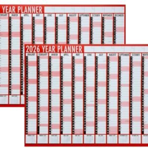 2026 Calendar Unmounted A1 Annual Yearly Wall Planner 84cm Office Year Large UK