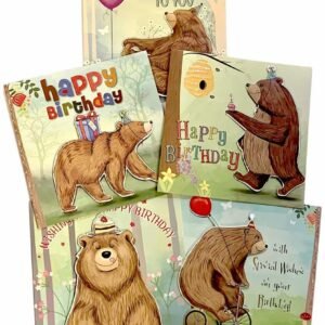 Multi Pack x 5 Mixed Assorted Just To Say Hand Made Lux Teddy Bear Birthday Card