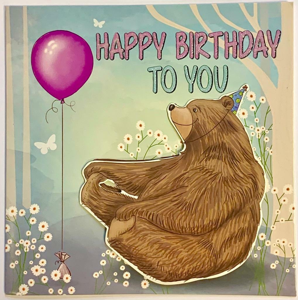 Multi Pack x 5 Mixed Assorted Just To Say Hand Made Lux Teddy Bear Birthday Card