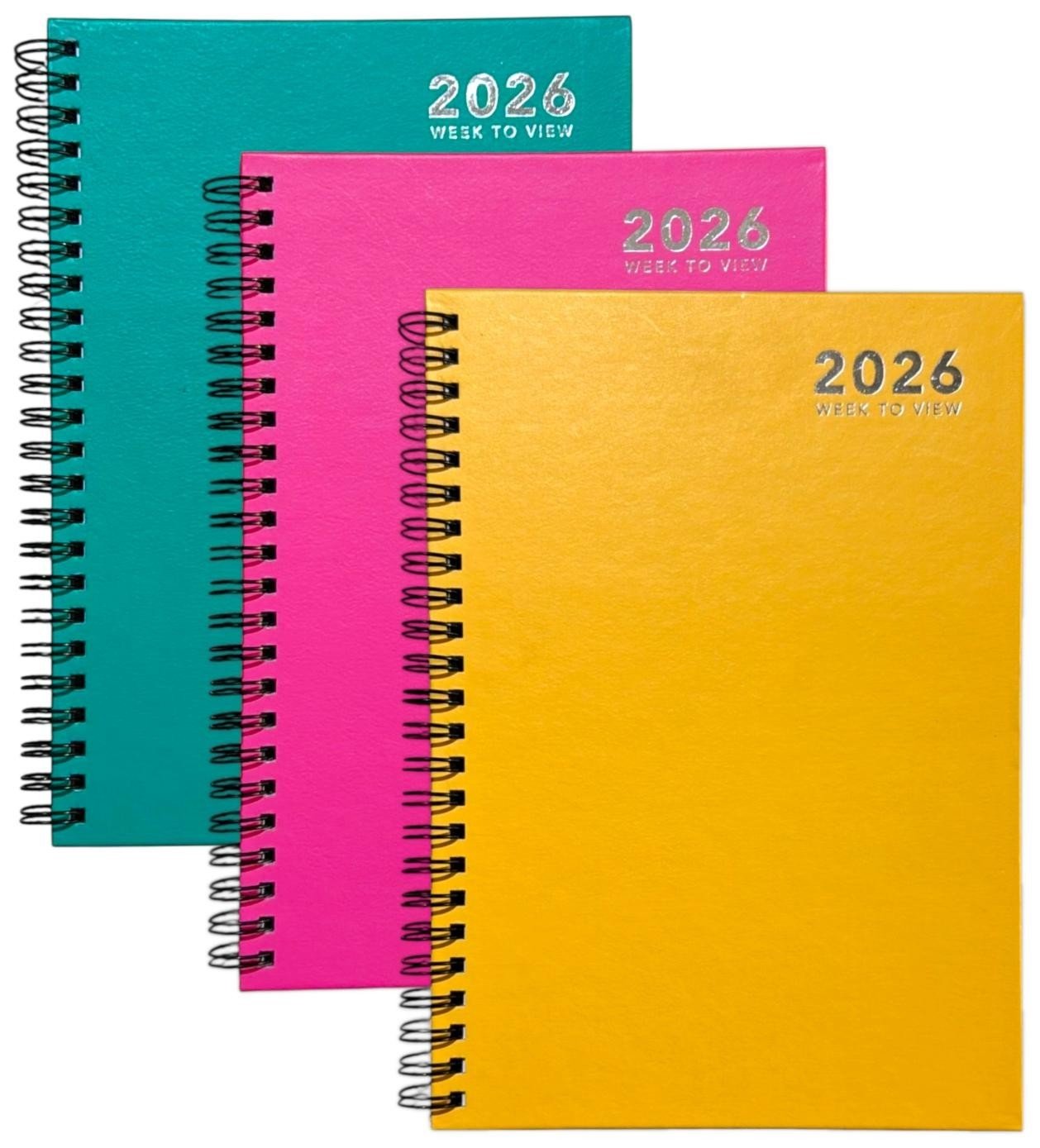 2026 A5 Week to View Full Year Spiral Fashion Cover Wiro Diary Planner Organiser