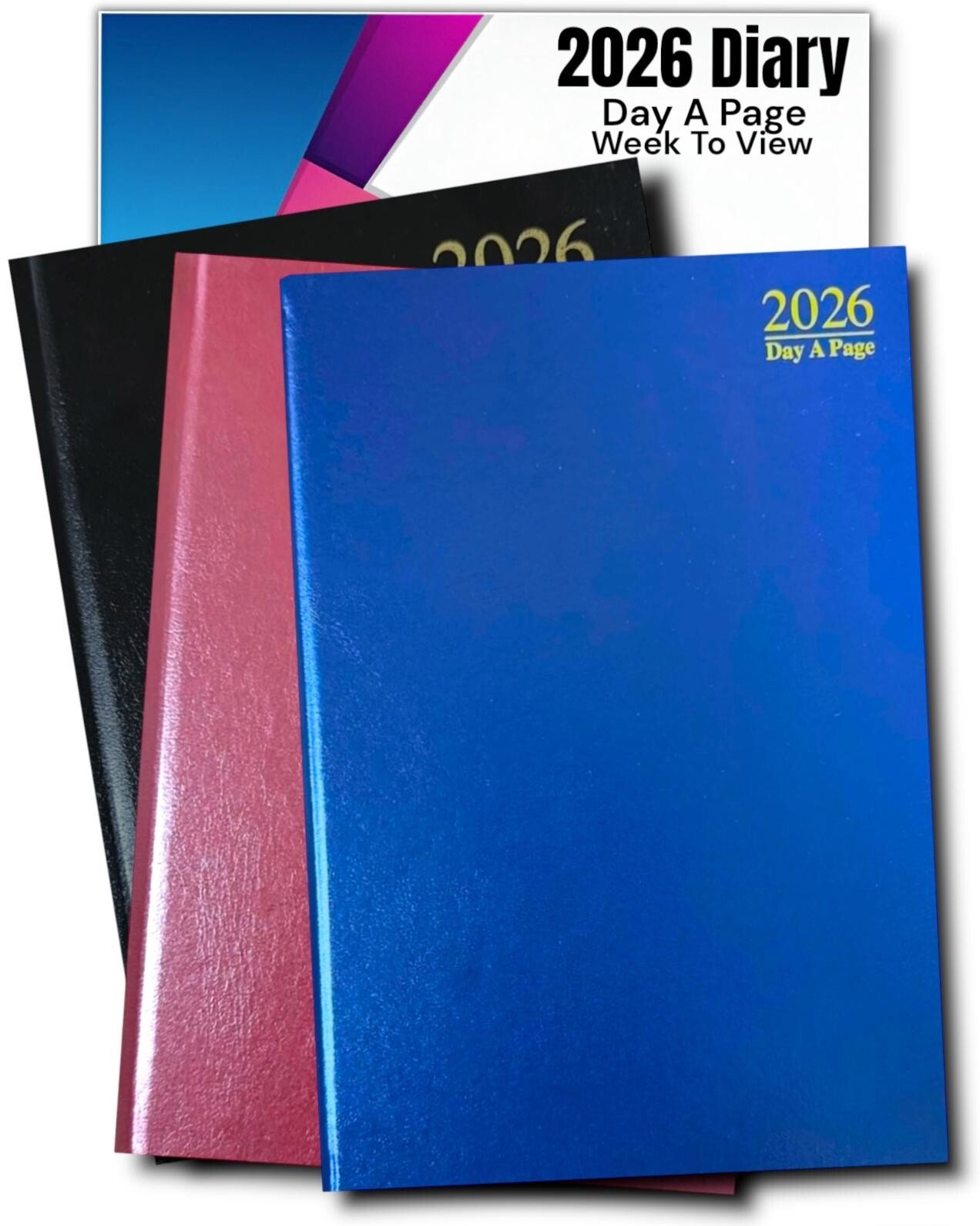 2026 A4 / A5 / A6 Diary Day A Page or Week To View Desk Diary Hard Backed Dairy