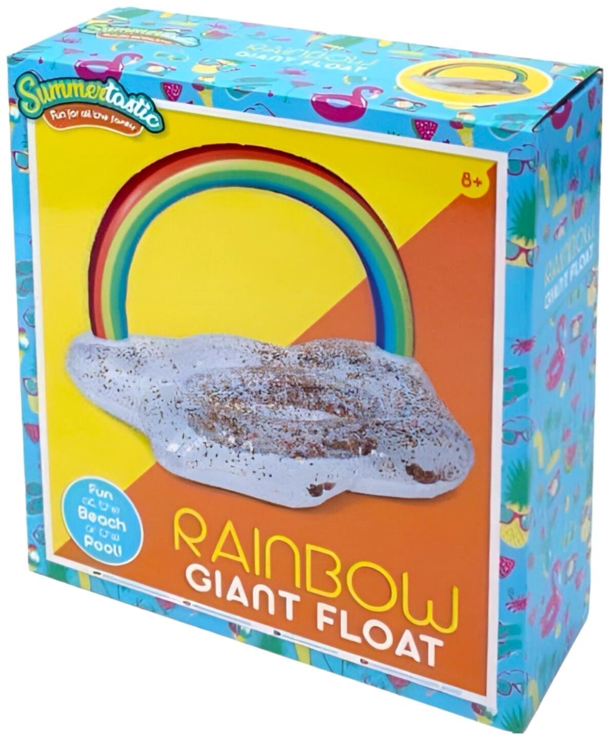 Inflatable Float Rainbow Glitter Water Pool Lounger Float Holiday Pool Fun 105CM