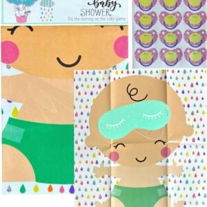 PIN THE DUMMY ON THE BABY Shower Party Game Baby Girl / Boy MULTI PLAYER UK