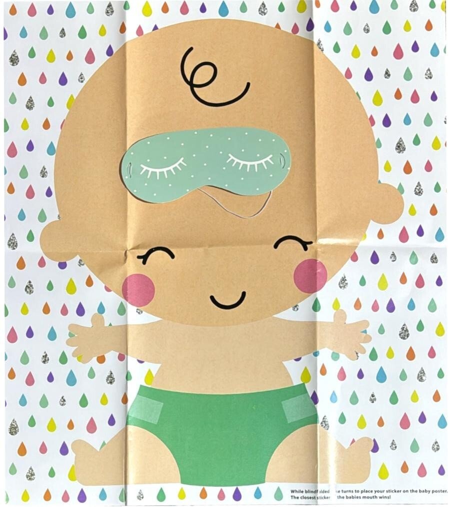 PIN THE DUMMY ON THE BABY Shower Party Game Baby Girl / Boy MULTI PLAYER UK