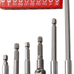 16PCS SCREWDRIVER BIT SET CHANGEABLE HEADS POZI*, PHILLIPS*, SQUARE, FLAT, CR-V