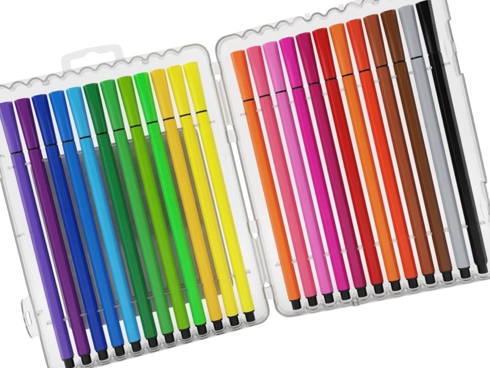 24 Easynote Washable Mixed Coloured Fibre Pens Felt Tips Markers Colouring Set