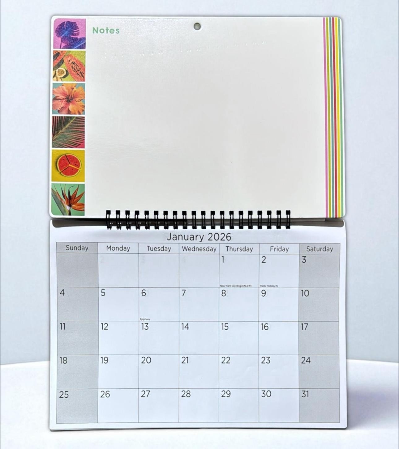 2026 Memo Board Calendar Spiral Bound With Family Wipe Off Pen Home Organiser