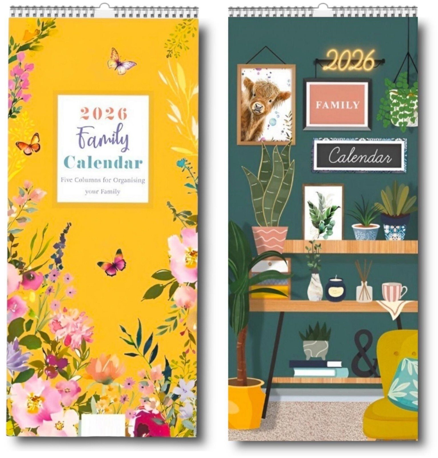 2026 Month to View 5 Columns Midi Calendar Family Organiser Planner Home office