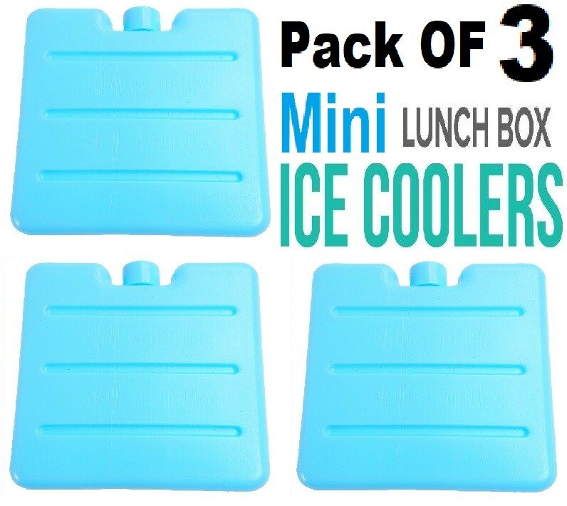 3Pcs Mini Reusable Travel Ice Freezer Blocks For Picnic Lunch Boxes Cooler Bags