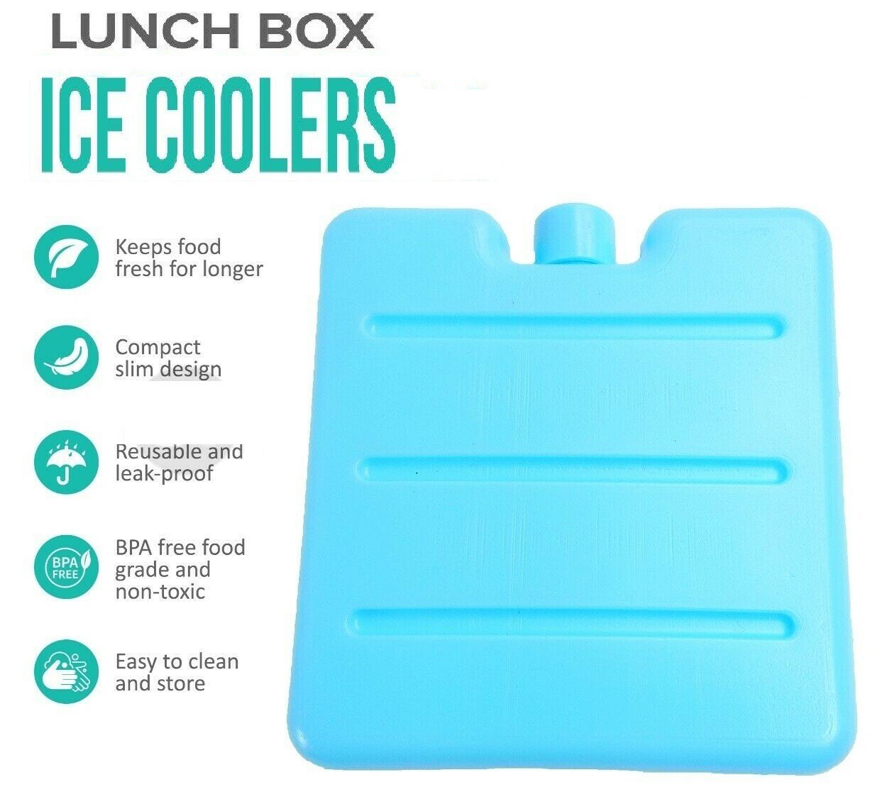 3Pcs Mini Reusable Travel Ice Freezer Blocks For Picnic Lunch Boxes Cooler Bags