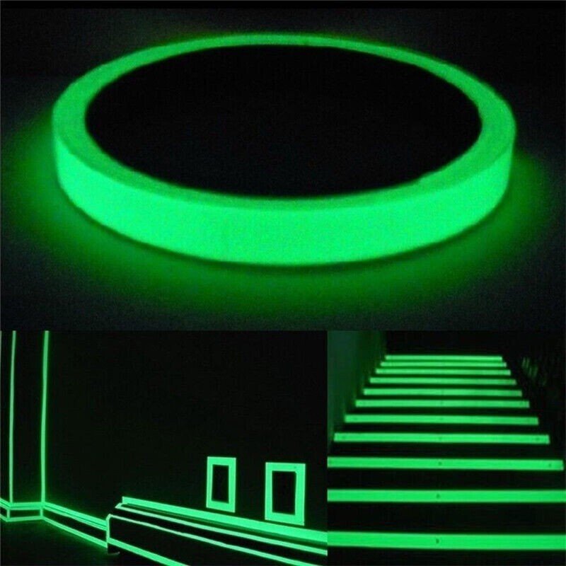 Glow In The Dark Sticky Tape Self Adhesive Luminous Safety Film Sticker Roll-3MT