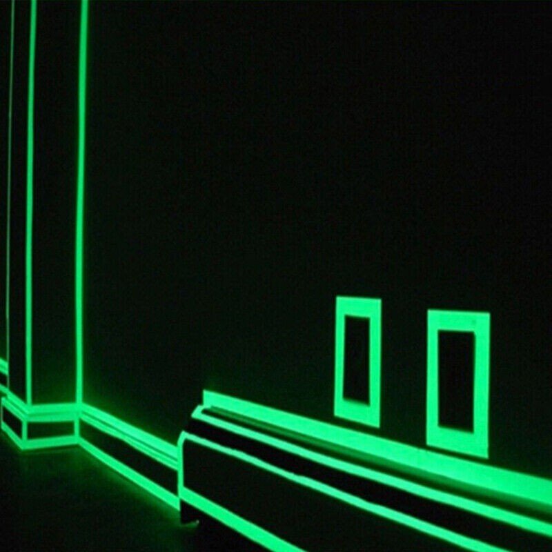 Glow In The Dark Sticky Tape Self Adhesive Luminous Safety Film Sticker Roll-3MT