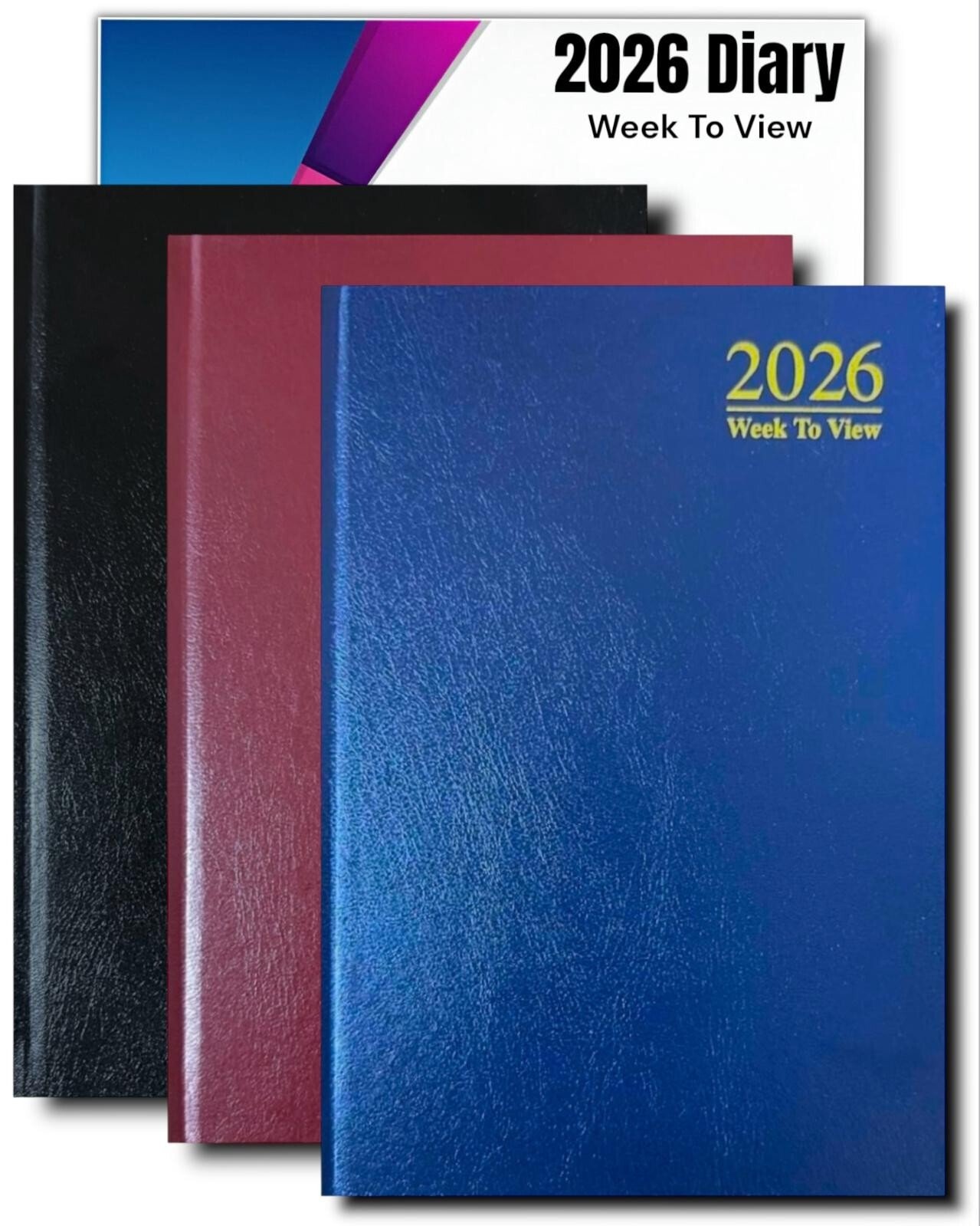 2026 A4 / A5 / A6 Diary Day A Page or Week To View Desk Diary Hard Backed Dairy