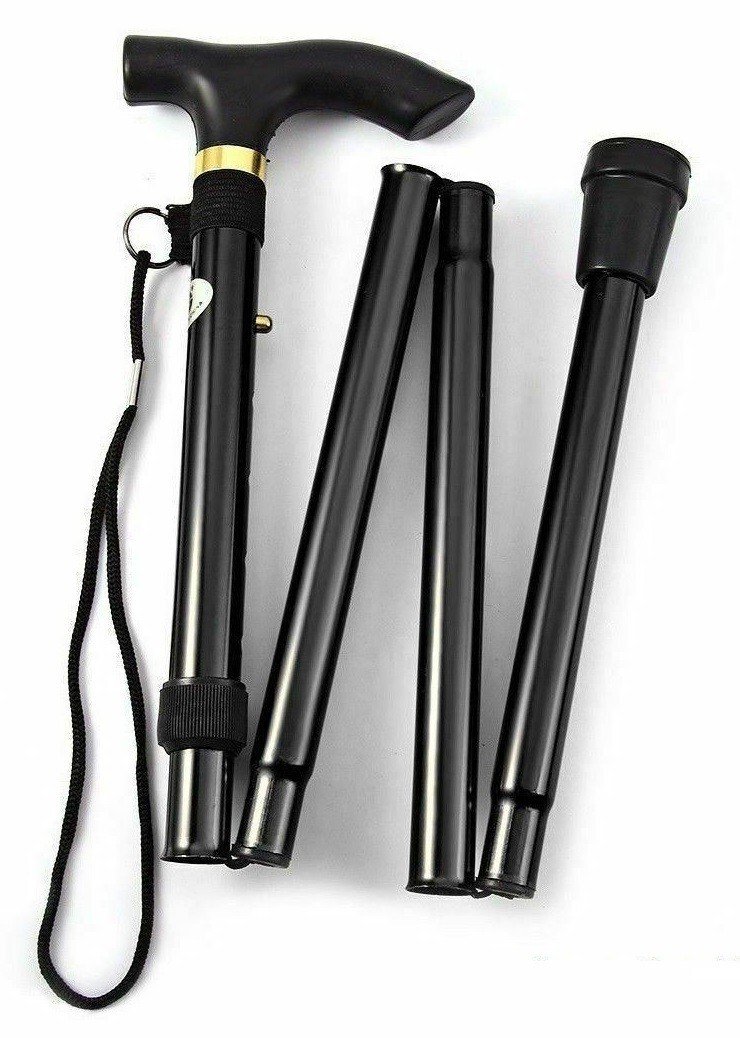 Lightweight Easy Folding Aluminium Walking Stick Cane, Height Adjustable UK