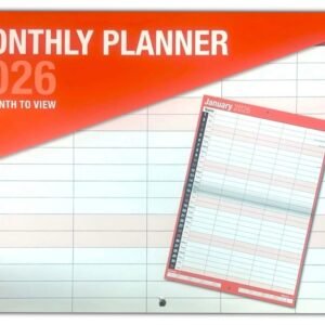 2026 Month To View 5 Column Calendar Hanging Spiral Daily Home Office Planner