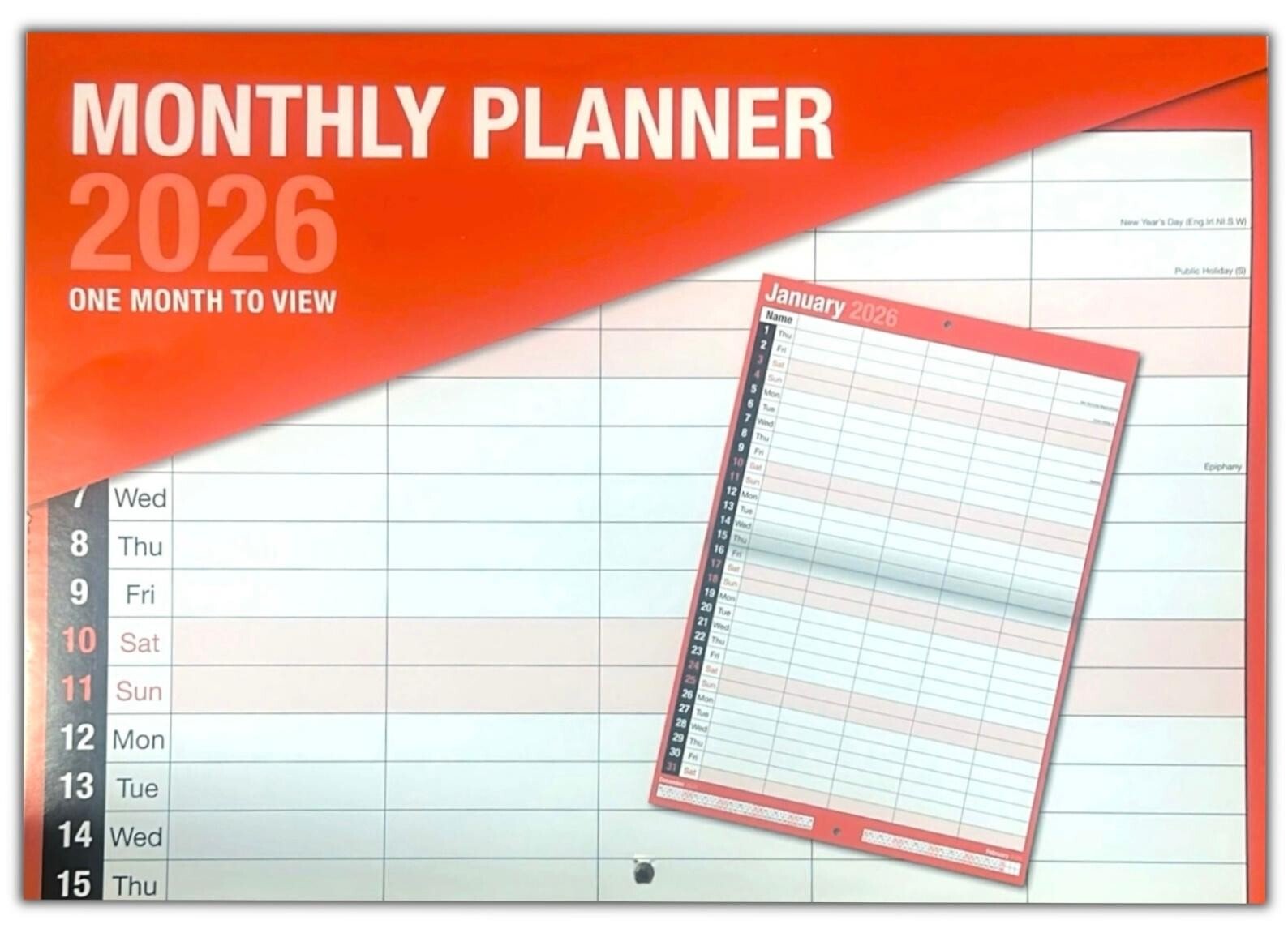 2026 Month To View 5 Column Calendar Hanging Spiral Daily Home Office Planner