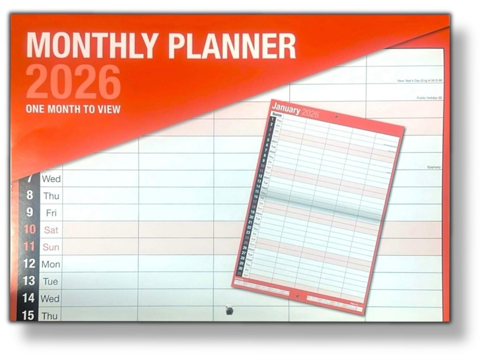 2026 Month To View 5 Column Calendar Hanging Spiral Daily Home Office Planner