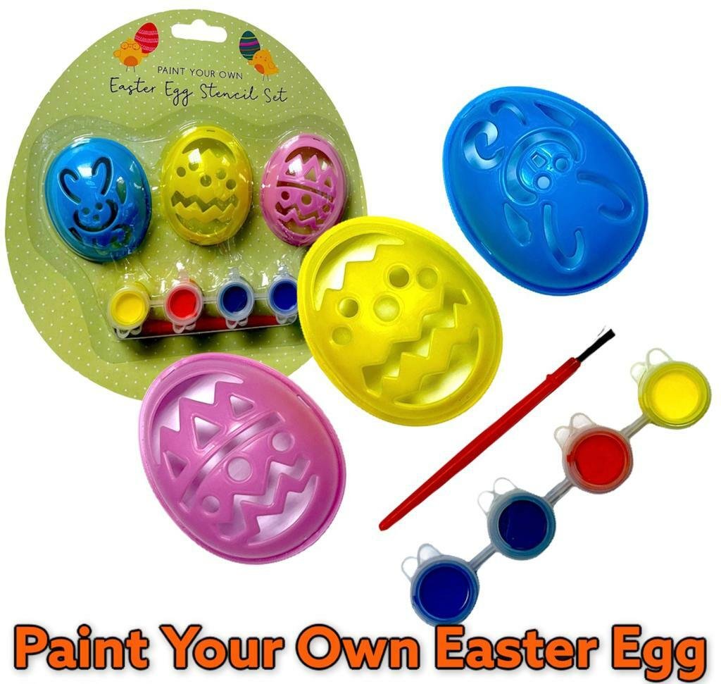 Easter Craft Children's Paint Your Own Egg Set Stencil Set - Kids #Lockdown