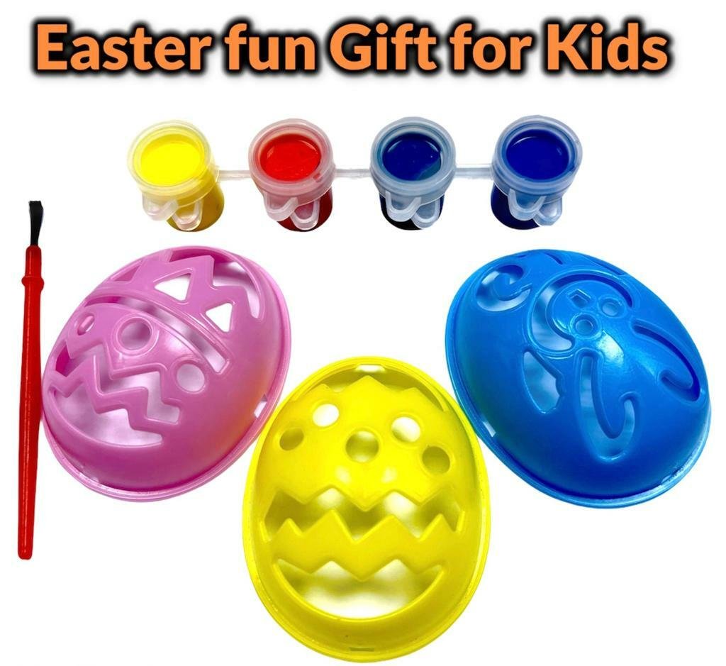 Easter Craft Children's Paint Your Own Egg Set Stencil Set - Kids #Lockdown