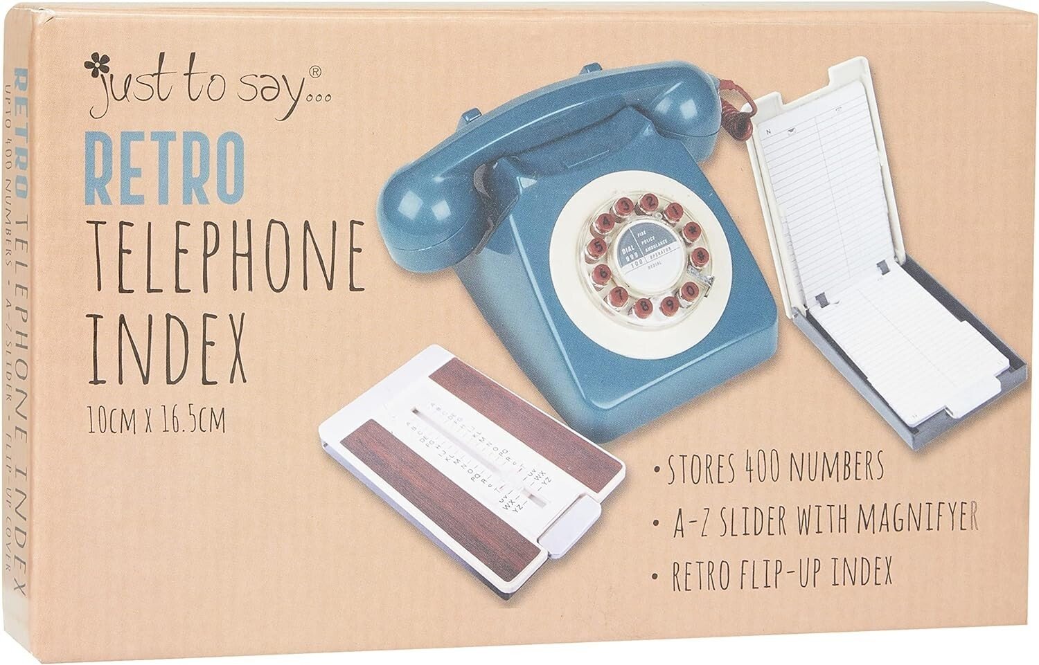 A-Z Slider Flip Open Telephone Address Index Book Retro Store Up To 400 Numbers