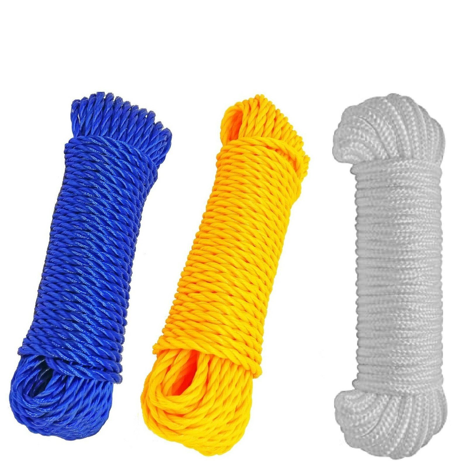 3Pcs 20MT Strong Nylon Rope Washing Clothes Line Bright Colored Garden Camping