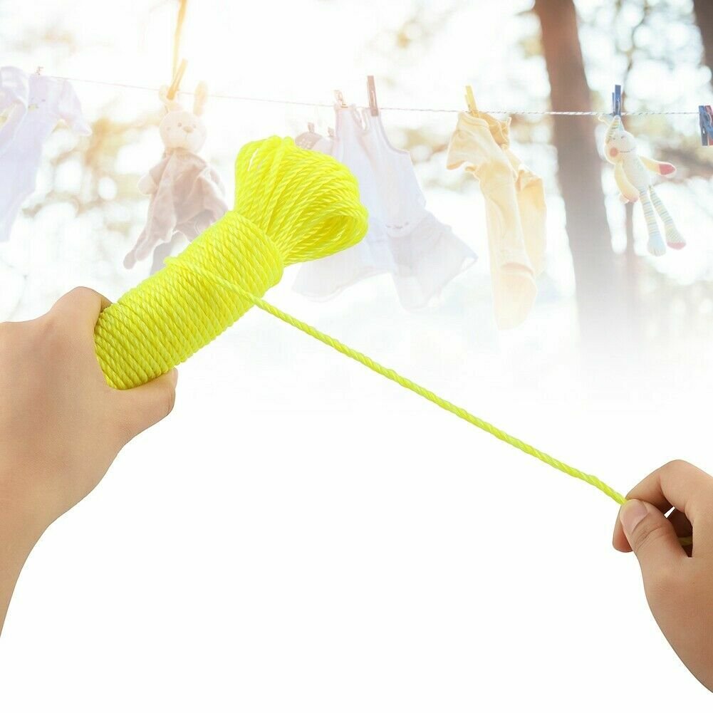 3Pcs 20MT Strong Nylon Rope Washing Clothes Line Bright Colored Garden Camping