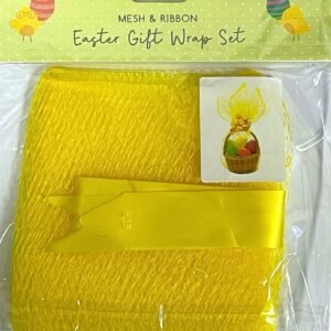 NEW FINE EASTER / CHRISTMAS MESH & RIBBON GIFT WRAPPING CRAFT SET – 2 COLOURS