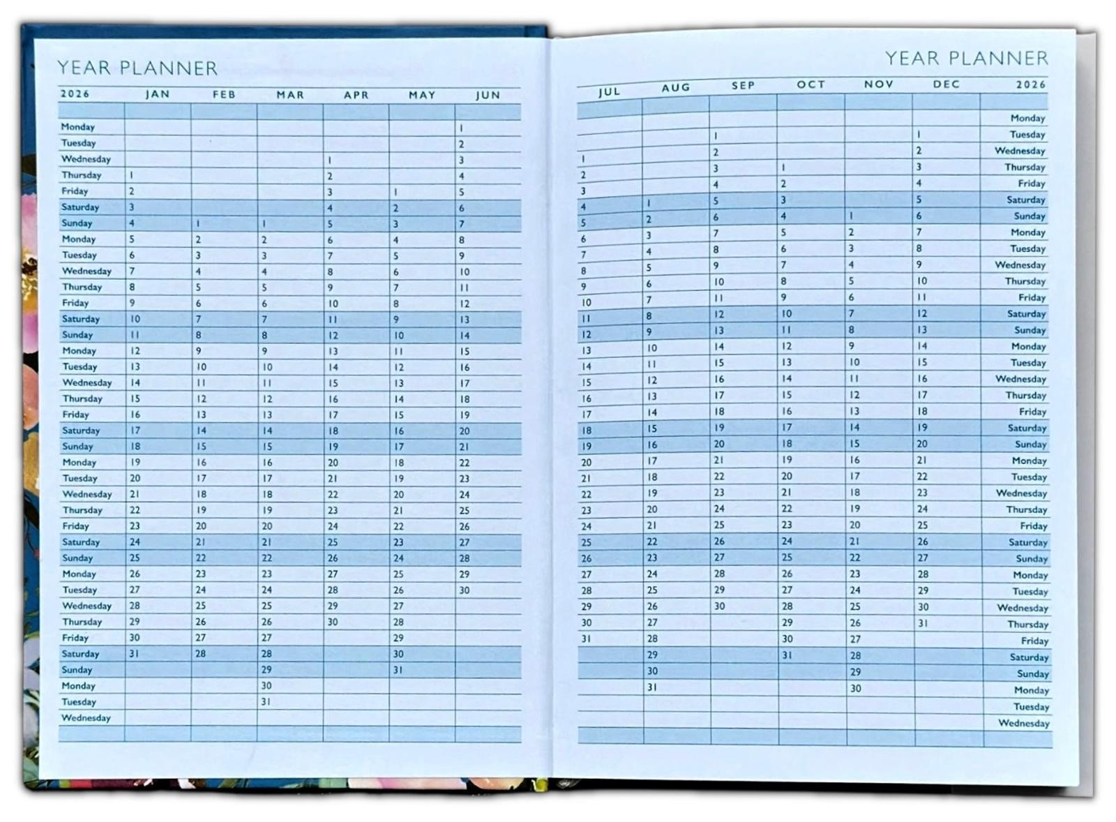 2026 Luxury A5 Week to view Diary Magnetic Index Schedule Organiser Year planner