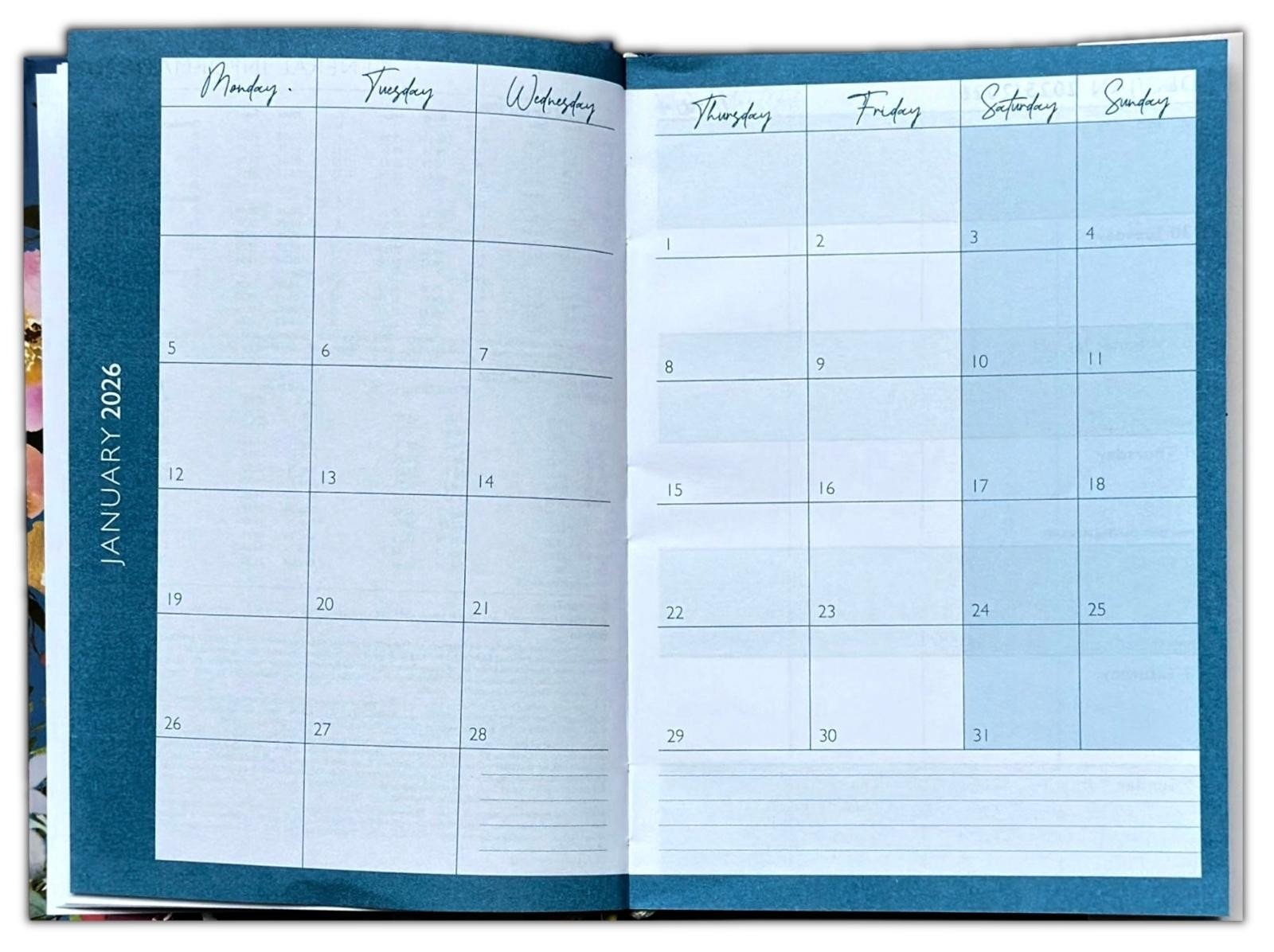 2026 Luxury A5 Week to view Diary Magnetic Index Schedule Organiser Year planner