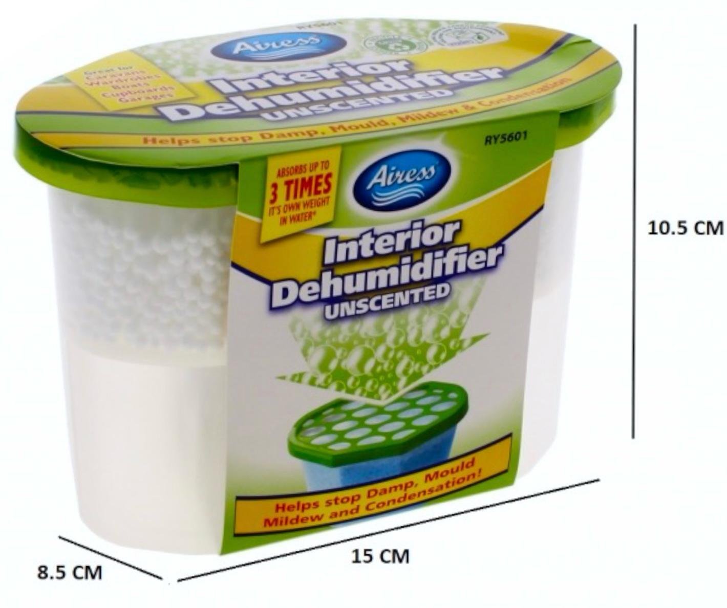 Airess Dehumidifier Interior Damp Trap Mould Moisture Mildew Remover Home 500ml