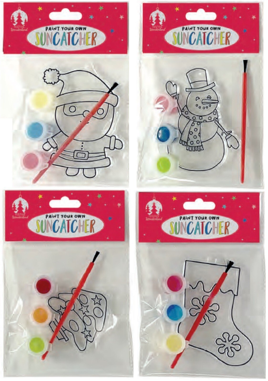 Christmas Childrens DIY Kids Arts Crafts Create Paint Your Own Suncatcher Kit