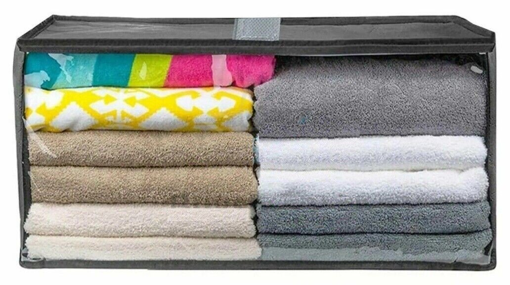 2x Large Nonwoven Storage Bag Shoes Clothes Zipped Organizer Fabric Storage Bags