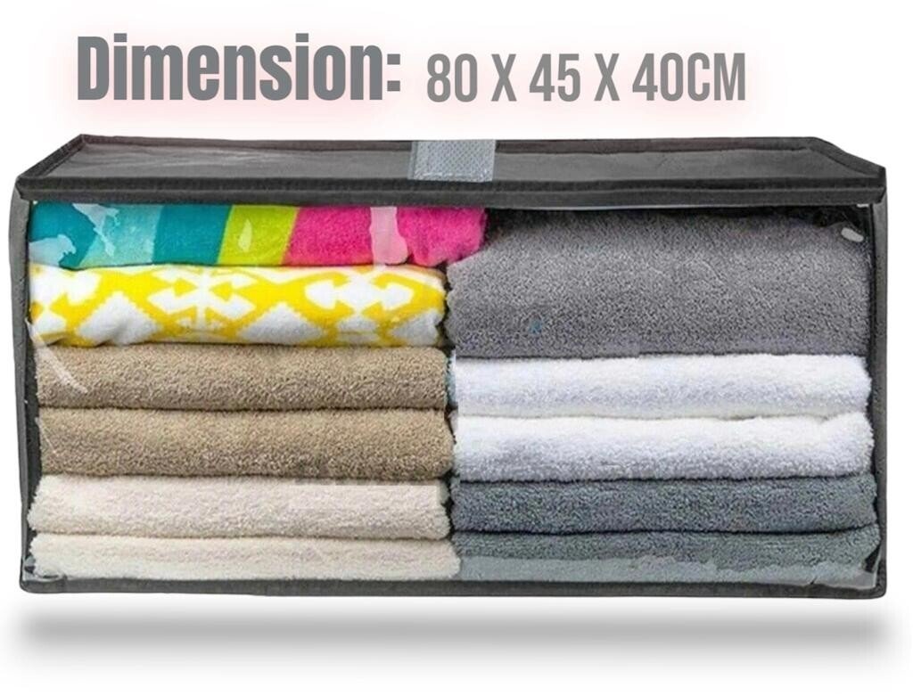 2x Large Nonwoven Storage Bag Shoes Clothes Zipped Organizer Fabric Storage Bags