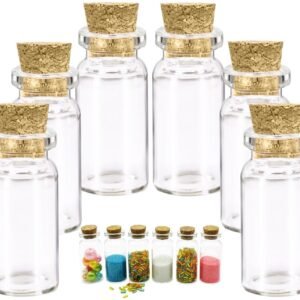 5 x Mini Glass Bottles Jars Cork Stopper Vial Wedding Party Favour Decoration
