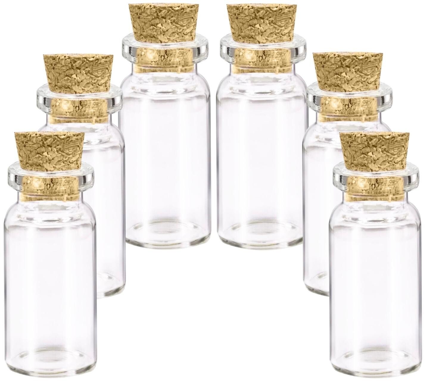 5 x Mini Glass Bottles Jars Cork Stopper Vial Wedding Party Favour Decoration