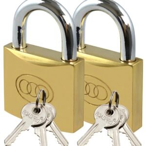 2 x Brass Padlock 32mm 38mm 50mmShort Shackle / 3 Keys luggage suitcase gym shed