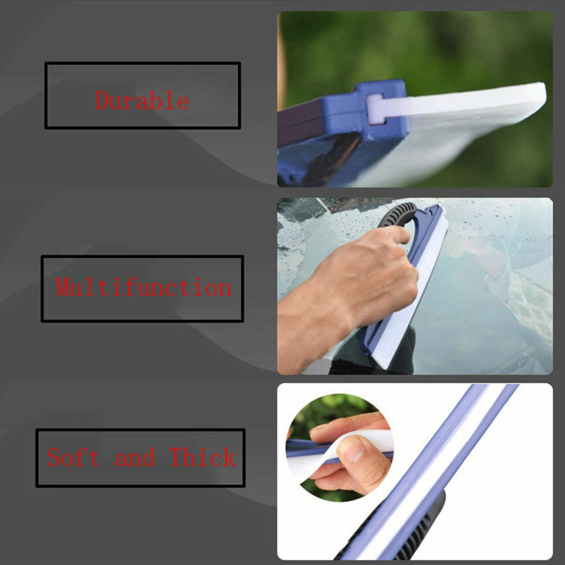 Silicone Home Car Drying Strong Scraper Squeegee Window Glass Cleaner Dry 42999