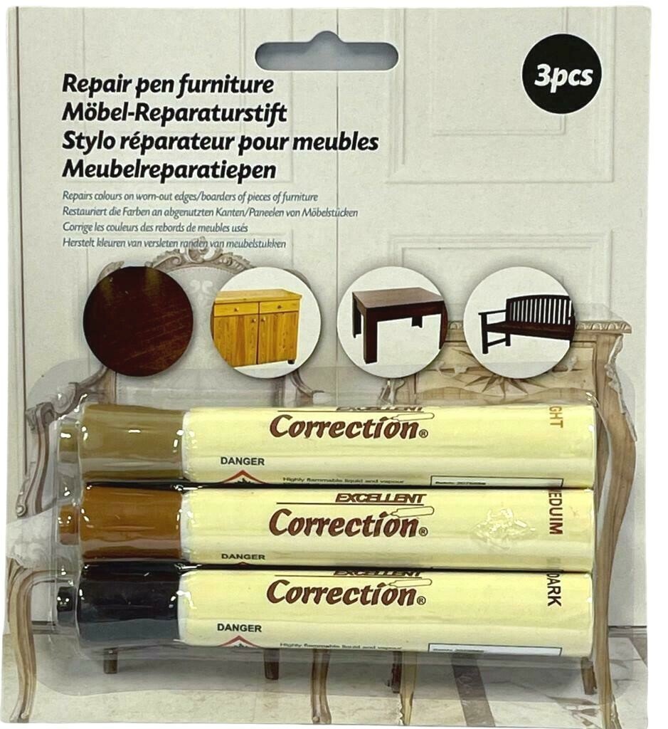Scratch Repair Touch Up Pen for Furniture Wood Floor  Dark Light Brown 3-Pack