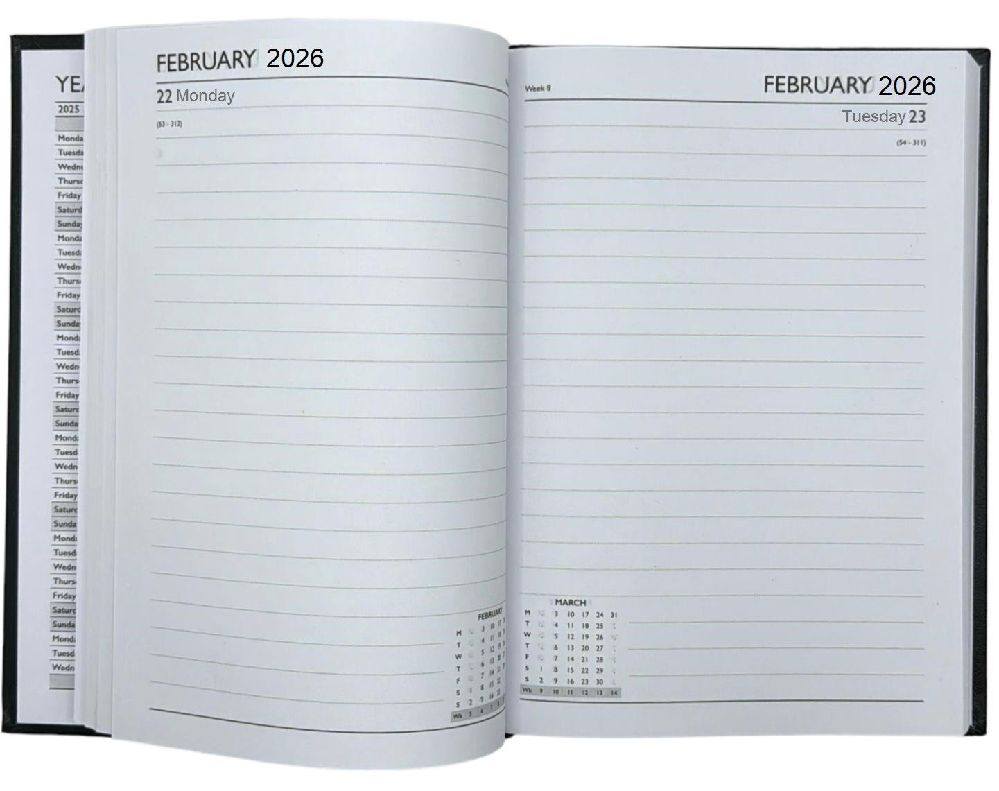 2026 A4 Hardcover 2 Pages Per Day Diary Classic Planner Appointment Office Desk