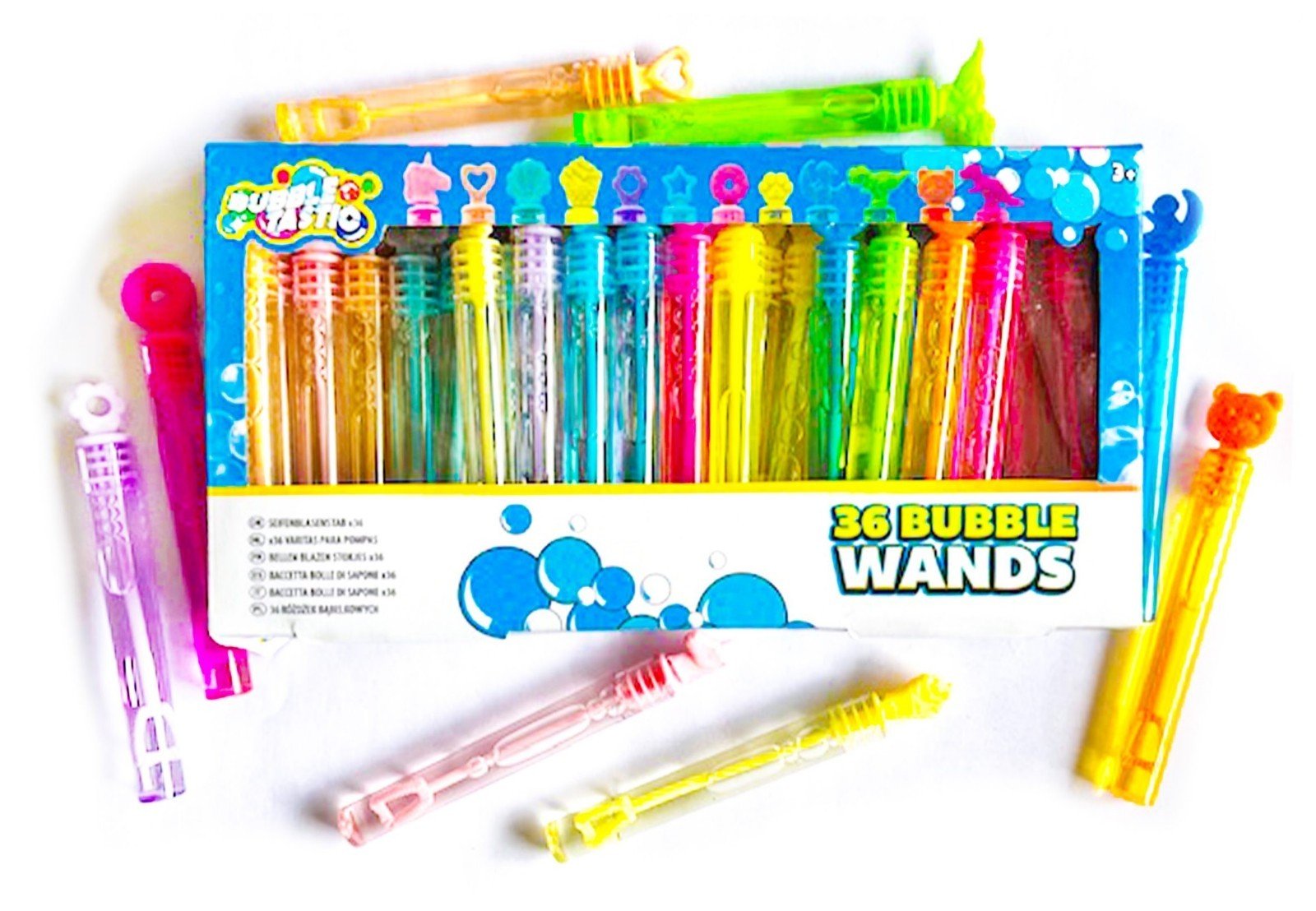 36 x Bubble Tubes Wand Kids Pinata Toy Loot Party Bag Filler Wedding Table Decor