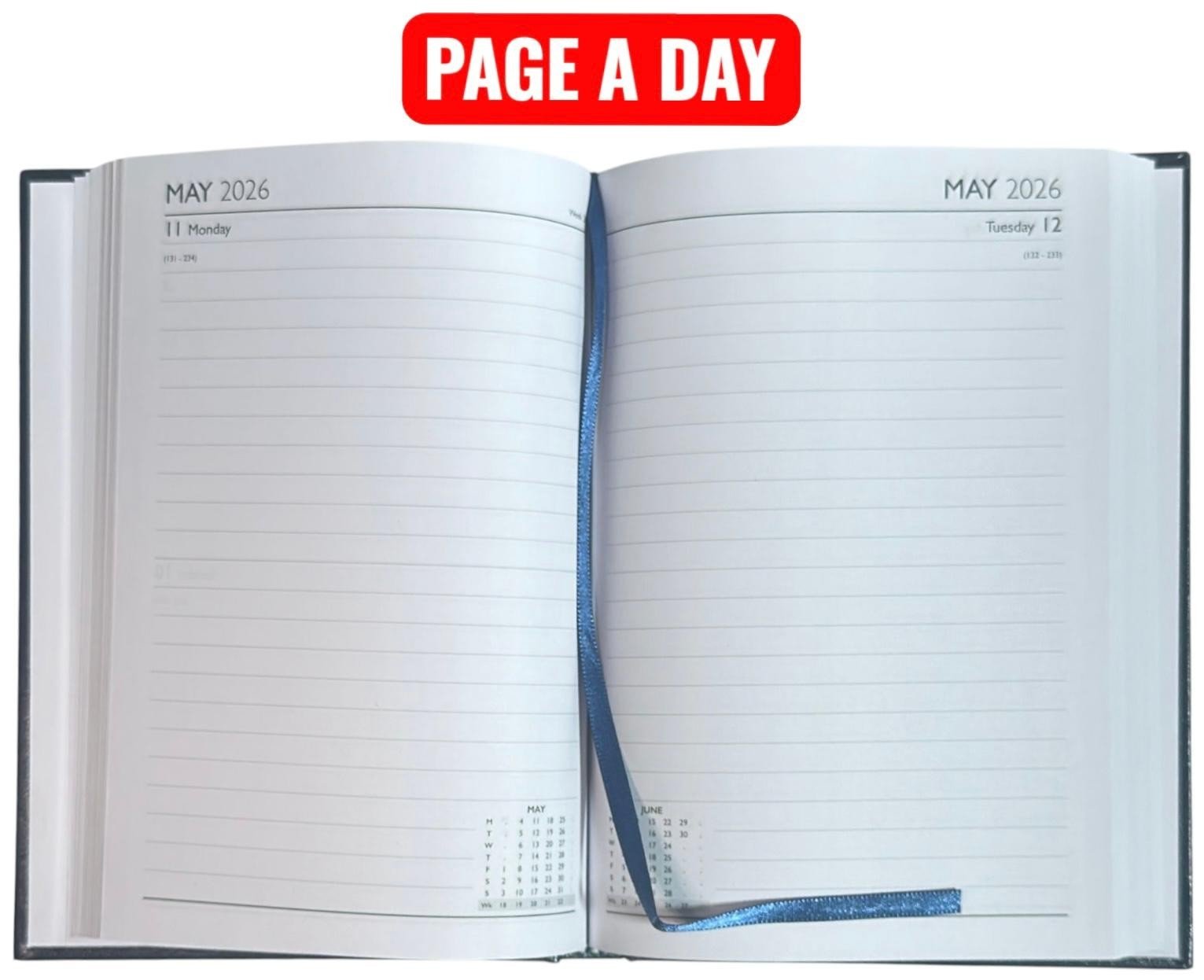 2026 A4 Hardcover 2 Pages Per Day Diary Classic Planner Appointment Office Desk