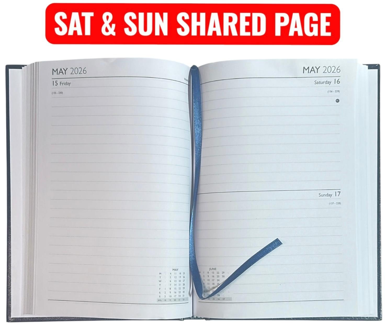 2026 A4 Hardcover 2 Pages Per Day Diary Classic Planner Appointment Office Desk