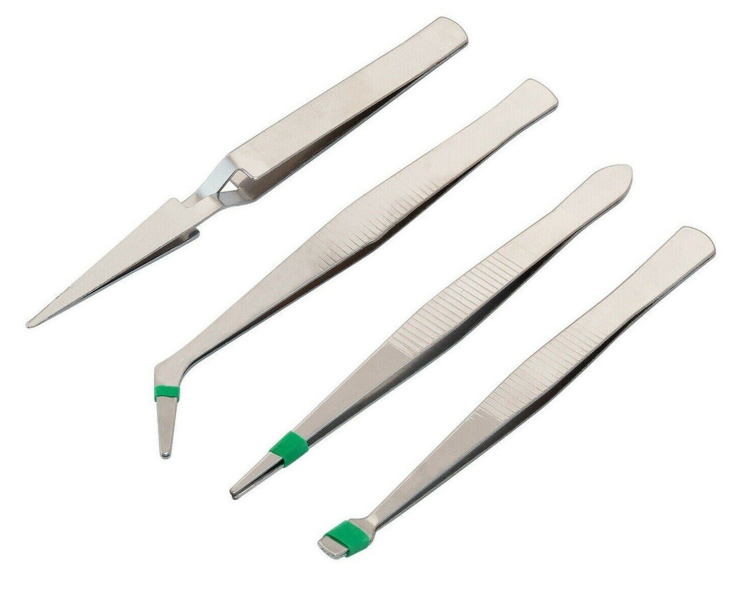 4 Pcs Professional Stainless Steel Tweezers Set Eyebrow Hair Pluckers UK