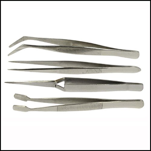 4 Pcs Professional Stainless Steel Tweezers Set Eyebrow Hair Pluckers UK