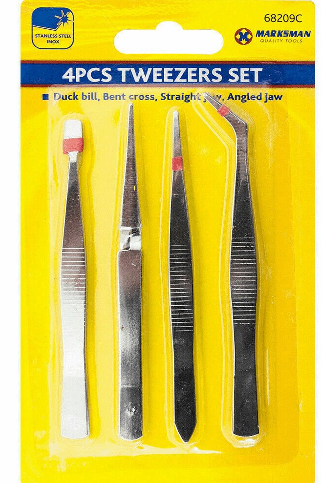 4 Pcs Professional Stainless Steel Tweezers Set Eyebrow Hair Pluckers UK