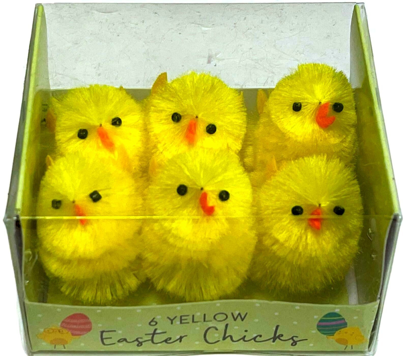 🎁 3 Pack Mini Yellow Chicks Bonnet Hat Craft Kids Easter Egg Hamper Decorations