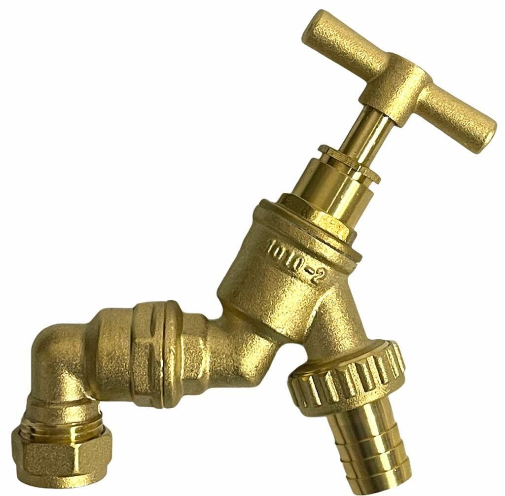 1/2" Brass Tap Hose Union BIB outside Wall Elbow Water Butt Garden Outlet Hose