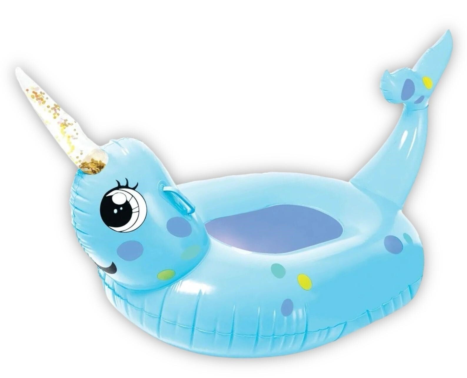 Inflatable Float Narwhal Glitter Water Pool Lounger Float Holiday Pool Fun 105CM